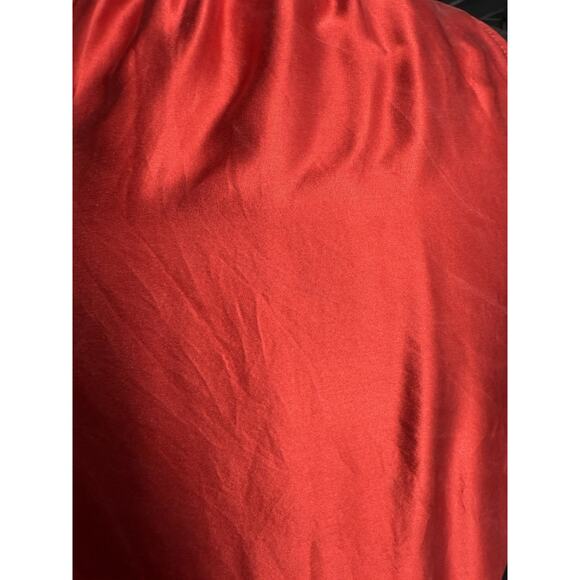 Silk Top Blouse Y2K Sleeveless Halter Red Black Michael Kors 8 Medium Bow Neck - Picture 5 of 5